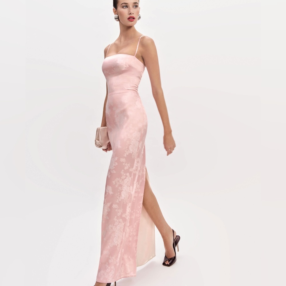 Reformation Pink Floral Maxi Dress
